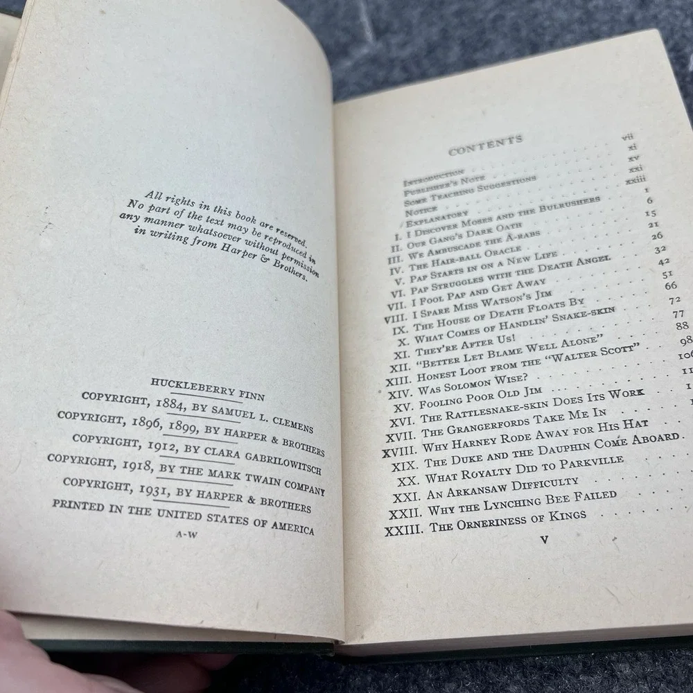The Adventures of Huckleberry Finn Mark Twain, 1931, Hard Cover Harper's Classic